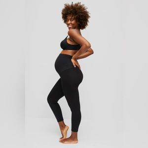 Motherhood Essential Stretch Secret Fit Maternity Cropped Legging - Black Size S